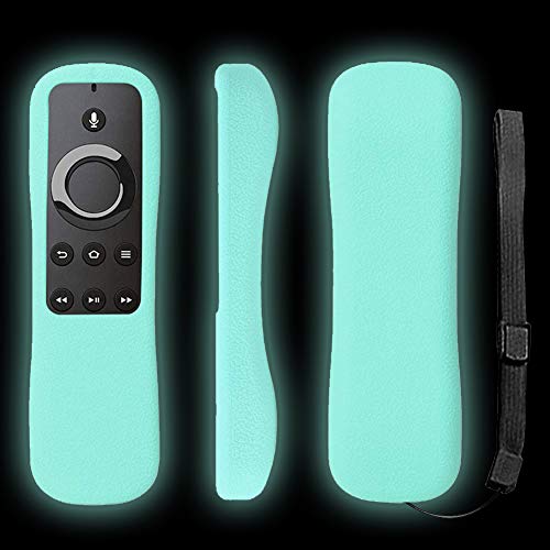 Fire TV Remote Case SIKAI Shockproof Anti-Lost Protective Silicone Cover for 5.9” Amazon Fire TV and Fire TV Stick Remote with Alexa Voice Skin-Friendly with Remote Loop (Glow in Dark Blue)