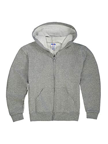 Jerzees boys Fleece Sweatshirts, Hoodies & Sweatpants Hooded Sweatshirt, Full Zip – Oxford Grey, X-Large US