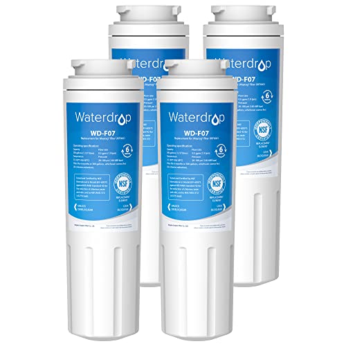 Waterdrop UKF8001 Refrigerator Water Filter 4, Compatible with Whirlpool EDR4RXD1, EveryDrop Filter 4, Maytag UKF8001AXX-750, UKF8001AXX-200, 46-9006, Puriclean II, WF-UKF8001, 4 Filters