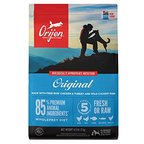ORIJEN Dog Original Recipe, 4.5lb, High-Protein Grain-Free Dry Dog Food, Packaging May Vary