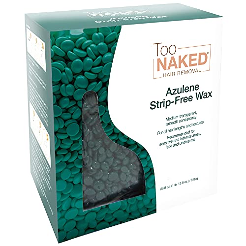Too Naked Azulene Strip-Free Wax, Medium Transparency Wax, Unisex Salon Wax, 28.8 oz.