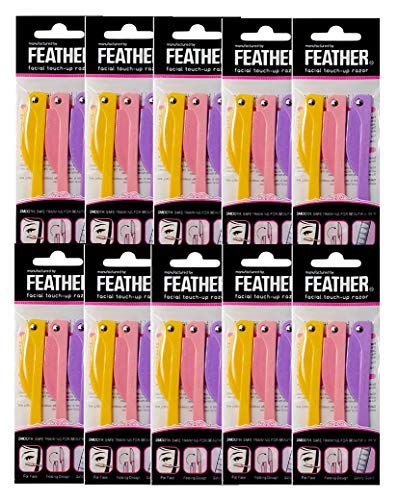 FEATHER Flamingo facial touch-up razor RFLS-P (10 PACKS – 30 Razors)