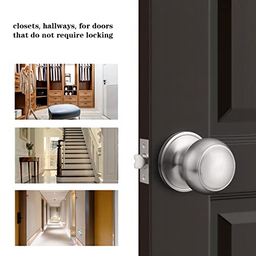 Probrico Colonial Style Passage Door Knobs Brushed Nickel Door Handle for Hall/Closet Door | The Storepaperoomates Retail Market - Fast Affordable Shopping