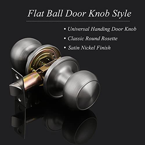 Probrico Colonial Style Passage Door Knobs Brushed Nickel Door Handle for Hall/Closet Door | The Storepaperoomates Retail Market - Fast Affordable Shopping