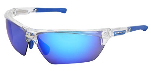 MCR Safety DM1328B Dominator DM3 Safety Glasses with Blue Diamond Mirror and Clear Frame