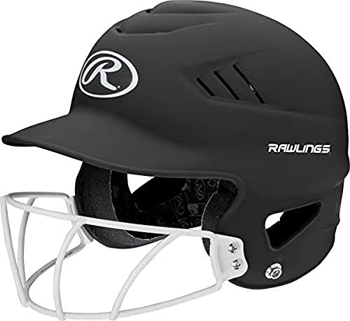 Rawlings | COOLFLO HIGHLIGHTER Batting Helmet | Face Guard Included | One Size Fits Most 6 1/2″-7 1/2″ | Matte Black