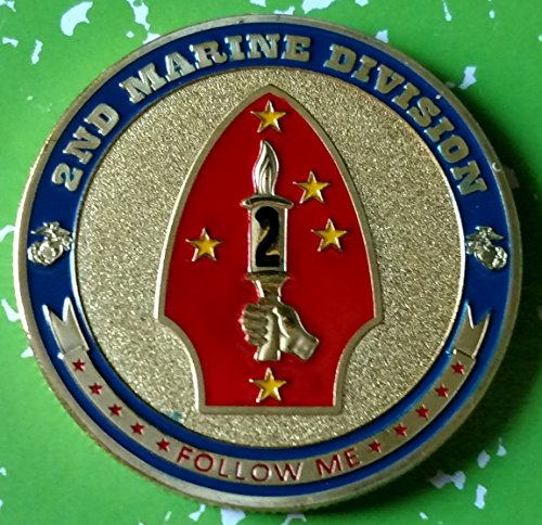 Marine Corps 2nd Marine Division Military Colorized Challenge Art Coin