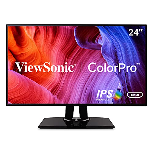 ViewSonic VP2468 24-Inch Premium IPS 1080p Monitor with Advanced Ergonomics, ColorPro 100% sRGB Rec 709, 14-bit 3D LUT, Eye Care, HDMI, USB, DP Daisy Chain for Home and Office
