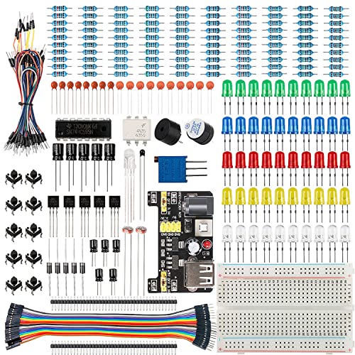 Smraza Basic Starter Kit for Arduino,Breadboard, Power Supply, Jumper Wires, Resistors, LED, Electronic Fun Kit Compatible with Arduino R3, Mega2560, Nano, Raspberry Pi