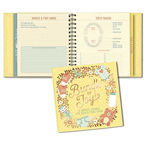 Baby’s First Years Guided Journal by Studio Oh! – Bundle of Joy – 9″ x 9″ – Beautifully Illustrated Hardcover Journal with Storage Pockets Creates a Keepsake of Baby’s Earliest Years
