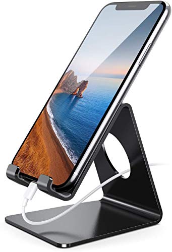 Lamicall Cell Phone Stand, Phone Dock: Cradle, Holder, Stand for Office Desk – Black