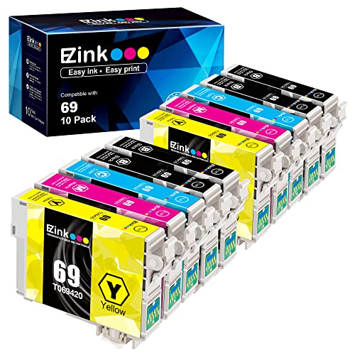 E-Z Ink (TM Remanufactured Ink Cartridge Replacement for Epson 69 T069 to use with Stylus C120 CX5000 CX6000 CX8400 CX9400 NX215 NX305 NX400 NX410 NX415 NX515 Workforce 1100 30 310 615 (10 Pack)