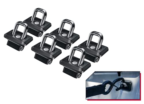 Bull Ring Inner Bed Retractable Truck Bed Tie Down Anchors for 2007+ Chevy Silverado & GMC Sierra, 2015+ Chevy Colorado & GMC Canyon (3 Pairs)