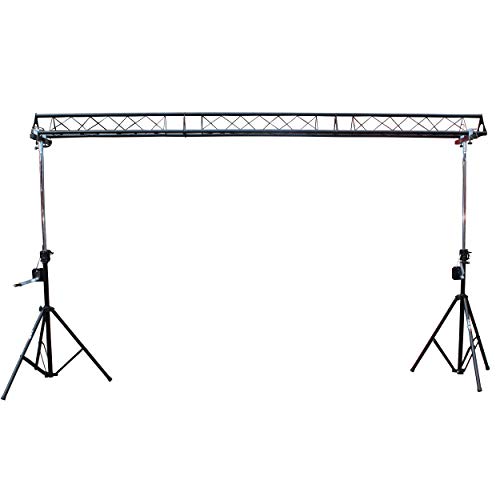 ProX Stage Complete Portable Mobile DJ Multi-Size 5ft/10ft/15ft Wide Triangular Lighting Truss System 10ft Height Crank Stand – T-LS35C