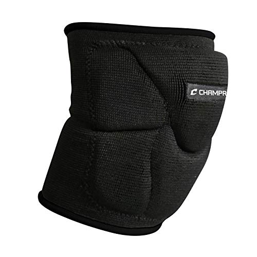 CHAMPRO Pro-Plus Low Profile Volleyball Knee Pad, Small, Black (A2001BS)