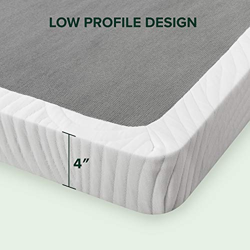 ZINUS No Assembly Metal Box Spring / 4 Inch White Mattress Foundation / Sturdy Metal Structure, Split King | The Storepaperoomates Retail Market - Fast Affordable Shopping