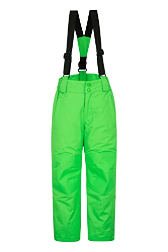 Mountain Warehouse Raptor Kids Snow Ski Pants – Detachable Suspenders Green 2T-3T
