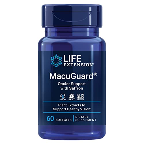 Life Extension MacuGuard Ocular Support with Saffron – Eye Health Supplement – Lutein, Astaxanthin & Zeaxanthin – Once-Daily, Non-GMO, Gluten-Free – 60 Softgels