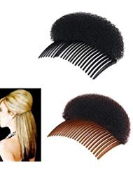 2Pices(1Black+1Brown) Women Bump It Up Volume Hair Base Styling Clip Stick Bum Maker Braid Insert Tool Do Beehive Hair Styler Party Hair Accessories with Comb