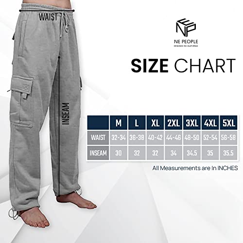 NE PEOPLE Men’s Cargo Pants – Lightweight Comfy Jogger Sweatpants Fleece Elastic Waistband Workout Casual Active Sports NEMP17 Red 4XL | The Storepaperoomates Retail Market - Fast Affordable Shopping