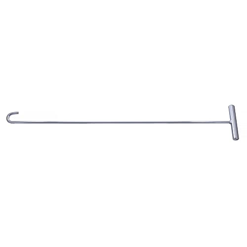 United Pacific 31” Heavy-Duty Chrome Plated 5th Wheel Pin Puller, Solid Steel Rod w/5in Wide Handle, J-Hook – 1 Pack, (90010)