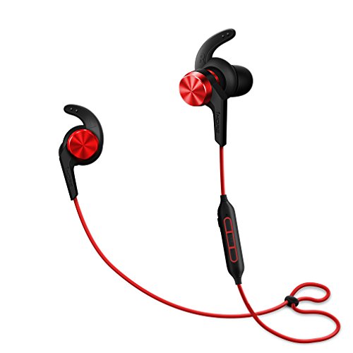 1MORE iBFree in-Ear Earphones Wireless Sport Headphones Bluetooth CSR, IPX 4 Waterproof, Secure Fit in-Line Remote Gym Running Workout – Red
