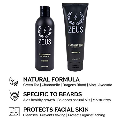 ZEUS Ultimate Beard & Mustache Care Kit – Complete Premium Beard Care & Grooming Gift Set for Men (Sandalwood) | The Storepaperoomates Retail Market - Fast Affordable Shopping