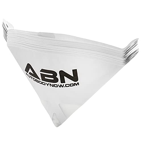 ABN Strainer Cone Funnel with Filter Top 25-Pack – Disposable 190 Micron Fine Nylon Mesh –Paint, Automotive, & More