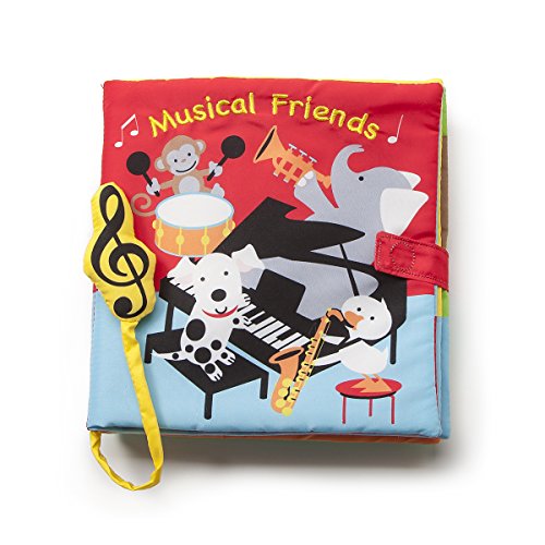 DEMDACO Playing Animal Friends Music Note Primary Hues Children’s Musical Soft Book Toy