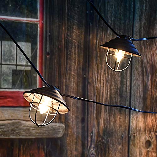 Lumabase Electric Café String Lights with 10 Bronze Metal Shades | The Storepaperoomates Retail Market - Fast Affordable Shopping