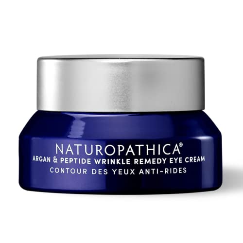 Naturopathica Argan & Peptide Wrinkle Repair Eye Cream – Non-irritating Daily Under Eye Moisturizer – Vegan, Made in USA, 0.5 oz. (15 ml)