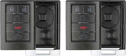 KeylessOption Keyless Entry Remote Car Key Fob Case Shell Cover for Cadillac CTS STS DTS (Pack of 2)