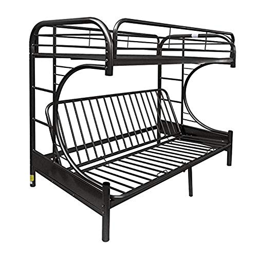 ACME FURNITURE Eclipse Futon Bunk Bed, Twin X-Large/Queen, Black