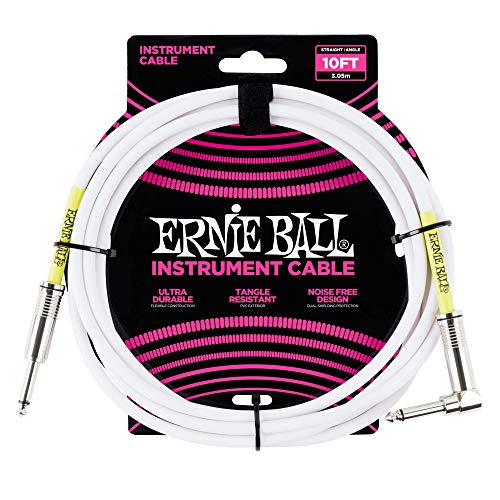 Ernie Ball Instrument Cable, Straight/Angle, 10ft, White (P06049) | The Storepaperoomates Retail Market - Fast Affordable Shopping
