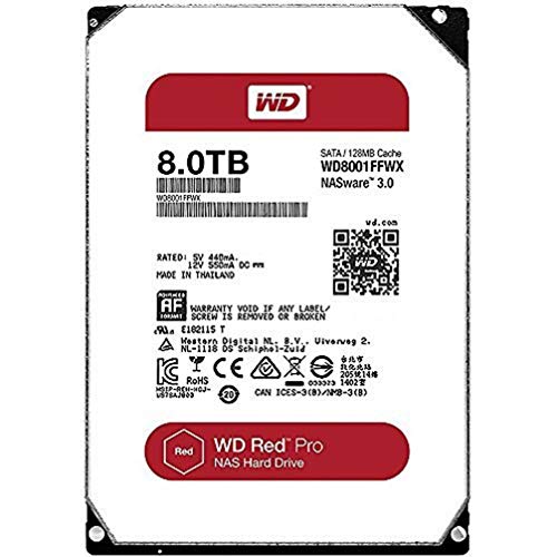 WD Red Pro 8TB 3.5-Inch SATA III 7200rpm 128MB Cache NAS Internal Hard Drive (WD8001FFWX)