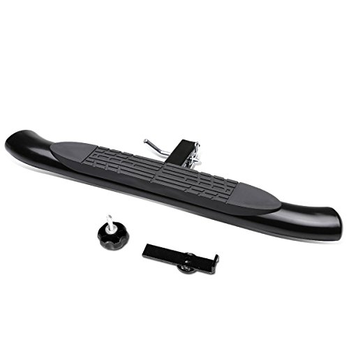 Universal 37 Inches x 4 Inches Black Oval Tube Tow Hitch Step Bar Board for 2 Inches Receiver Pickup Truck SUV Trailer