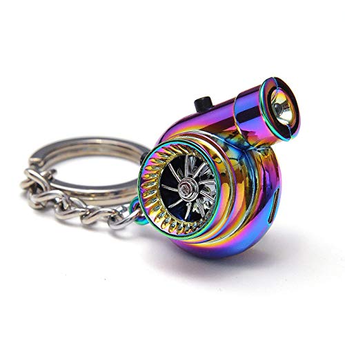 Boostnatics Rechargeable Electric Electronic Turbo Keychain with Sounds + LED! – Neochrome NEW Version 5 (V5)
