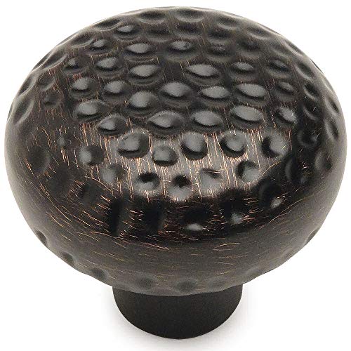 Cosmas 25 Pack 10551ORB Oil Rubbed Bronze Hammered Round Cabinet Knob Hardware – 1-1/4″ Inch Diameter
