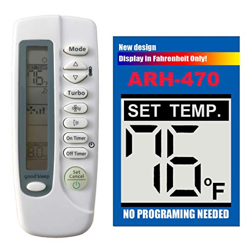 RCECAOSHAN Replacement for Samsung Air Conditioner Remote Control ARH-470 DB93-05083P Works for AQV09NSD AQV12NSD AQV18NSD AQV18NSDKCV AQV24NSD AQV24NSDKCV XV6729