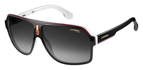 Carrera Men’s CA1001/S Pilot Sunglasses, Black White/Dark Gray Gradient, 62 mm