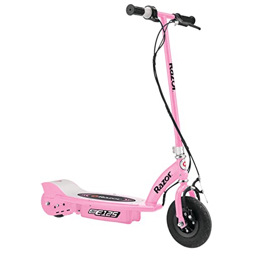 Razor E125 Kids Ride On 24V Motorized Battery Powered Electric Scooter Toy, Speeds up to 10 MPH with Brakes and 8″ Pneumatic Tires, Pink