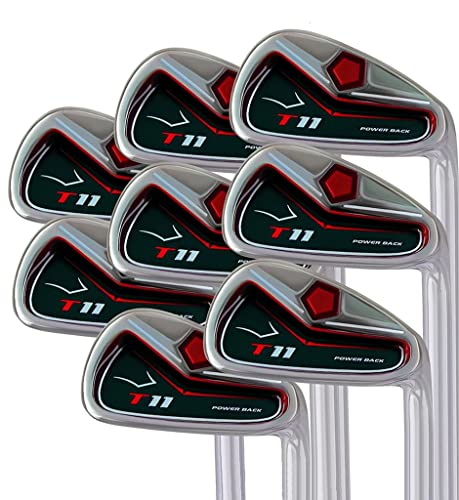 T11 Power Back Tall Iron Set 4-SW Custom Made Golf Clubs Right Hand Regular R Flex Steel Shafts Jumbo Golf Grips +2″ Longer Men’s Standard Irons