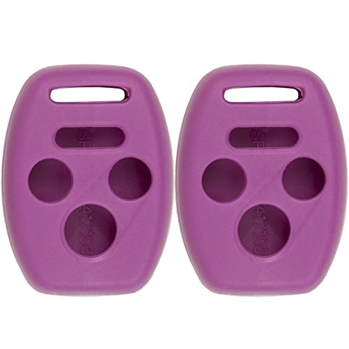 Keyless2Go Replacement for New Silicone Cover Protective Cases for 4 Button Remote Keys KR55WK49308 MLBHLIK-1T OUCG8D-380H-A (2 Pack) – Purple