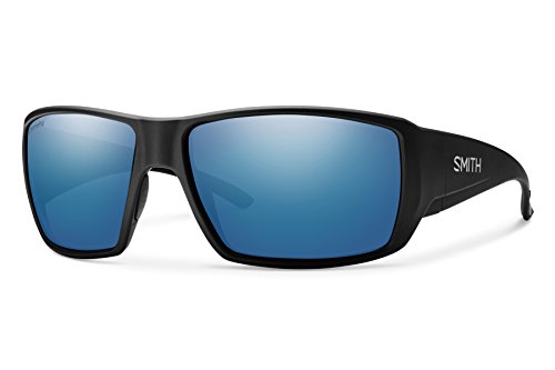 Smith Optics womens Guide’s Choice Sunglasses, Matte Black Chromapop Polarized Blue Mirror, One Size US