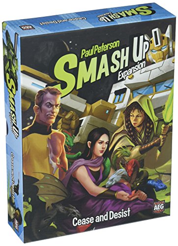 Smash Up Cease & Desist Expansion – Board Game, Card Game, Cartoon and Movie Parody, 2 to 4 Players, 30 to 45 Minute Play Time, for Ages 10 and Up, Alderac Entertainment Group (AEG)