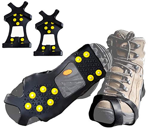 Limm Ice Snow Traction Cleats – XLarge Lightweight Crampon Cleats for Walking on Snow & Ice – Portable Anti Slip Grippers Fasten Quickly & Easily Over Shoes, Boots and Other Footwear