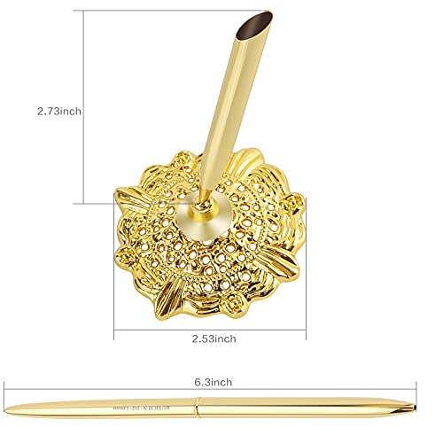 RUTICH Hollow Round Pen Holder Signing Pen Set for Wedding Bridal Engagement Valentine’s Day Favors,Golden | The Storepaperoomates Retail Market - Fast Affordable Shopping