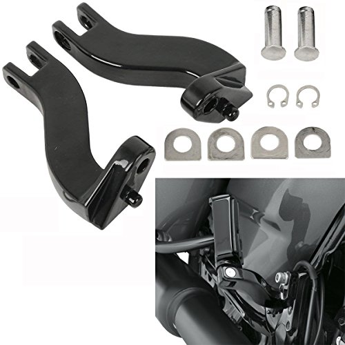 XFMT Motorcycle Black 10mm Rear Passenger Footpeg Mount Kits For Harley Touring Road King Street Glide Road Glide Electra Glide Ultra Classic ’93-Later