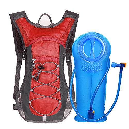 Unigear Hydration Pack Backpack with 70 oz 2L Water Bladder for Running, Hiking, Cycling, Climbing, Camping, Biking (Red)
