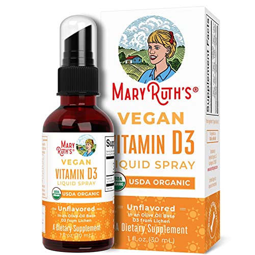 Vitamin D USDA Organic | Vitamin D3 Liquid | Sugar Free | Liquid Vitamin D Spray Immune Support for Adults & Kids | VIT D3 | Vegan | Gluten Free | Non-GMO | 30 Servings